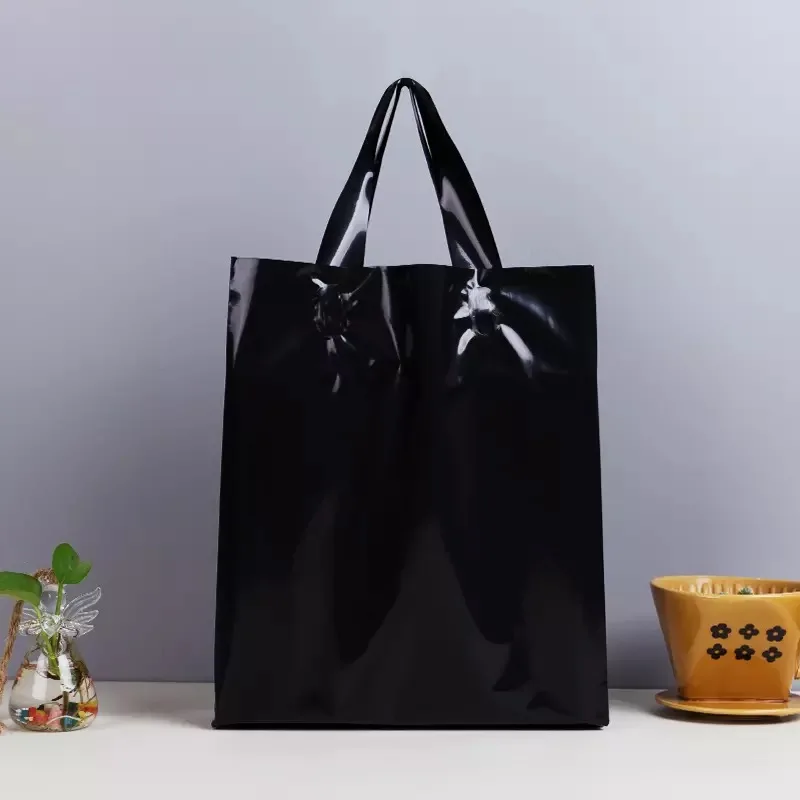 

Glossy black waterproof resealable opp plastic bags with hanger in stock, Cmyk