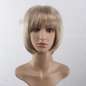 Cheap Short Blonde Wig Bob Hairstyles Synthetic Wig For Women