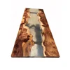 Very precious ambila wood river table unique shape clear epoxy resin table