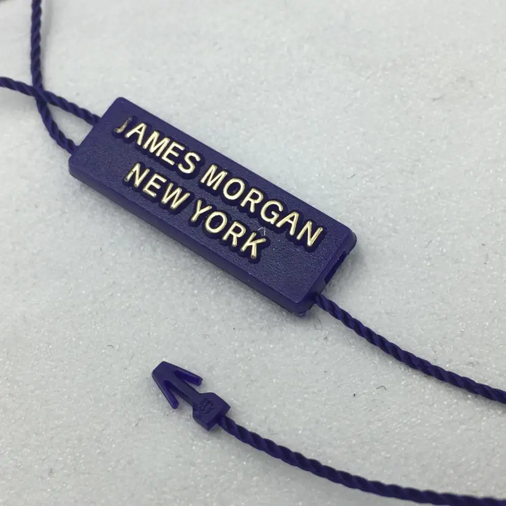 

Custom logo gold foil plastic seal tags for watches, Pantone color