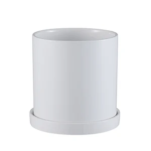 Image of Nordic Minimalism Elegant Modern Home Decor Ceramic Succulent Planter Flower Plant Pot with Drainage Hole Polished Small Size
