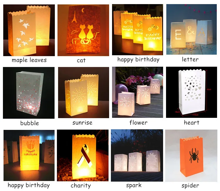 White Luminary Fireproof Paper Candle Bag For Party Decoration Buy
