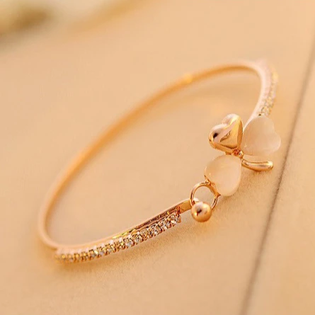 

Buteee Jewelry Mother's Day Gifts Love Encounter Crystals Bangle Bracelets White Gold Plated Hinged Jewelry