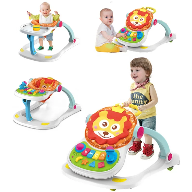 

wholesale baby toys stroller 4 in 1 babyactivity walker with Music & Lights baby dinning table, As pictures