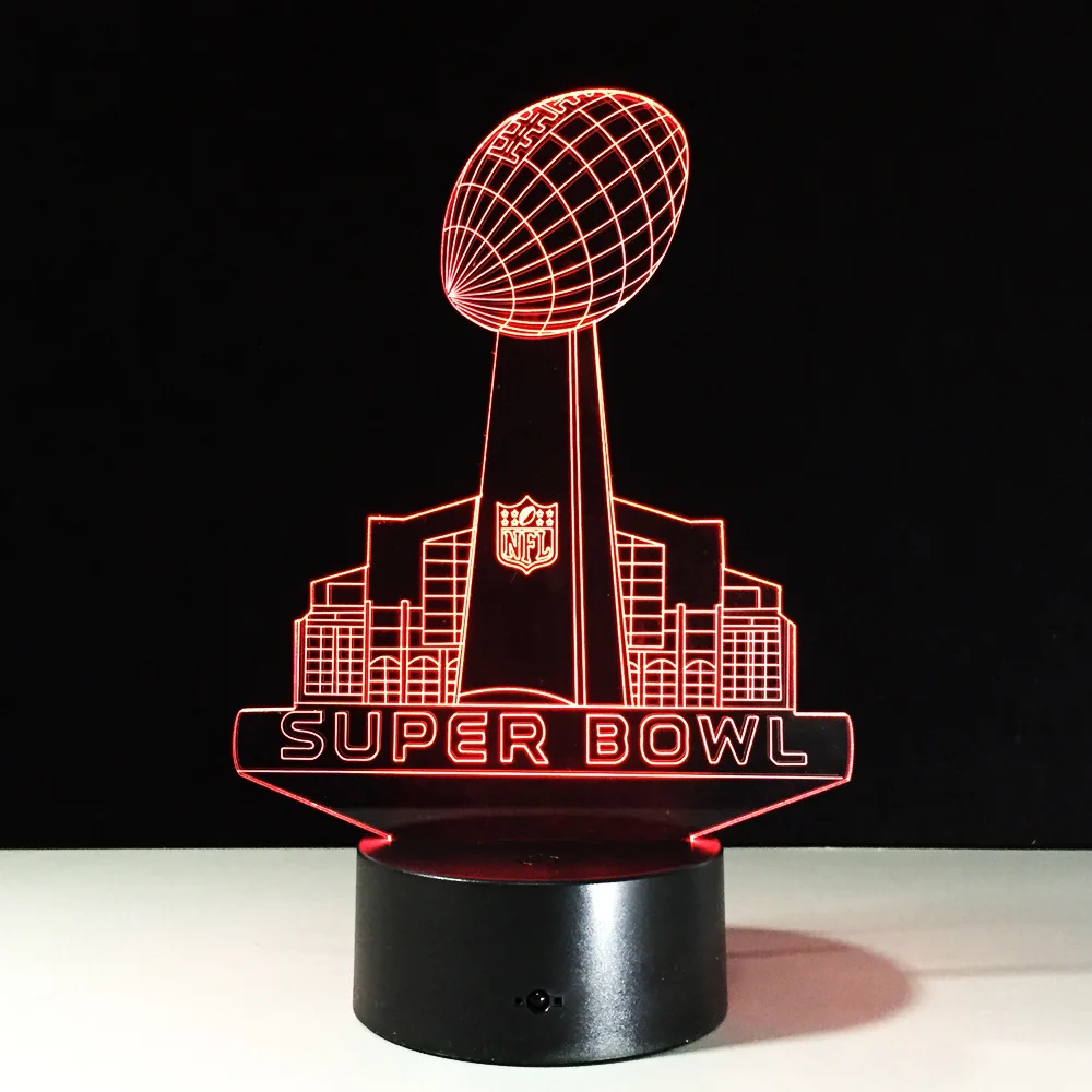 Amazing New Gift Rugby 3d Led Table Lamp 7 Color Change Led Night Light
