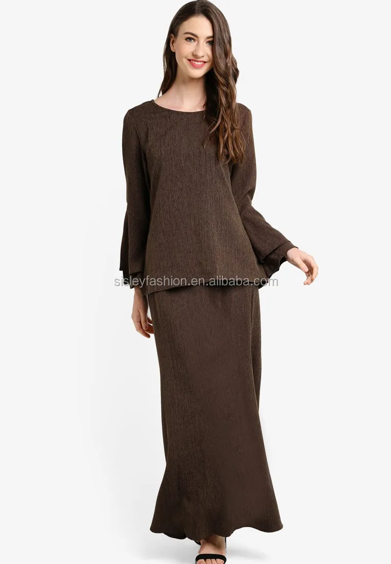 2021 New Design Cotton And Linen  Baju  Kurung  Moden Muslim 