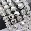 Matte Smokey Grey Color Crystal Glass Faceted Pointed Round Loose Beads For Jewelry Making 15.5" Long Size 8/10/12mm .