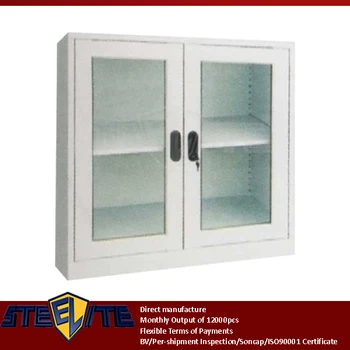 Diy Low Price Mini Two Glass Doors Display Metal Cabinet Design