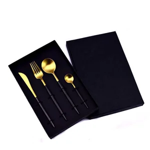 Image of Professional Elegant Stainless Steel 4pcs Cutlery Set with Gift box