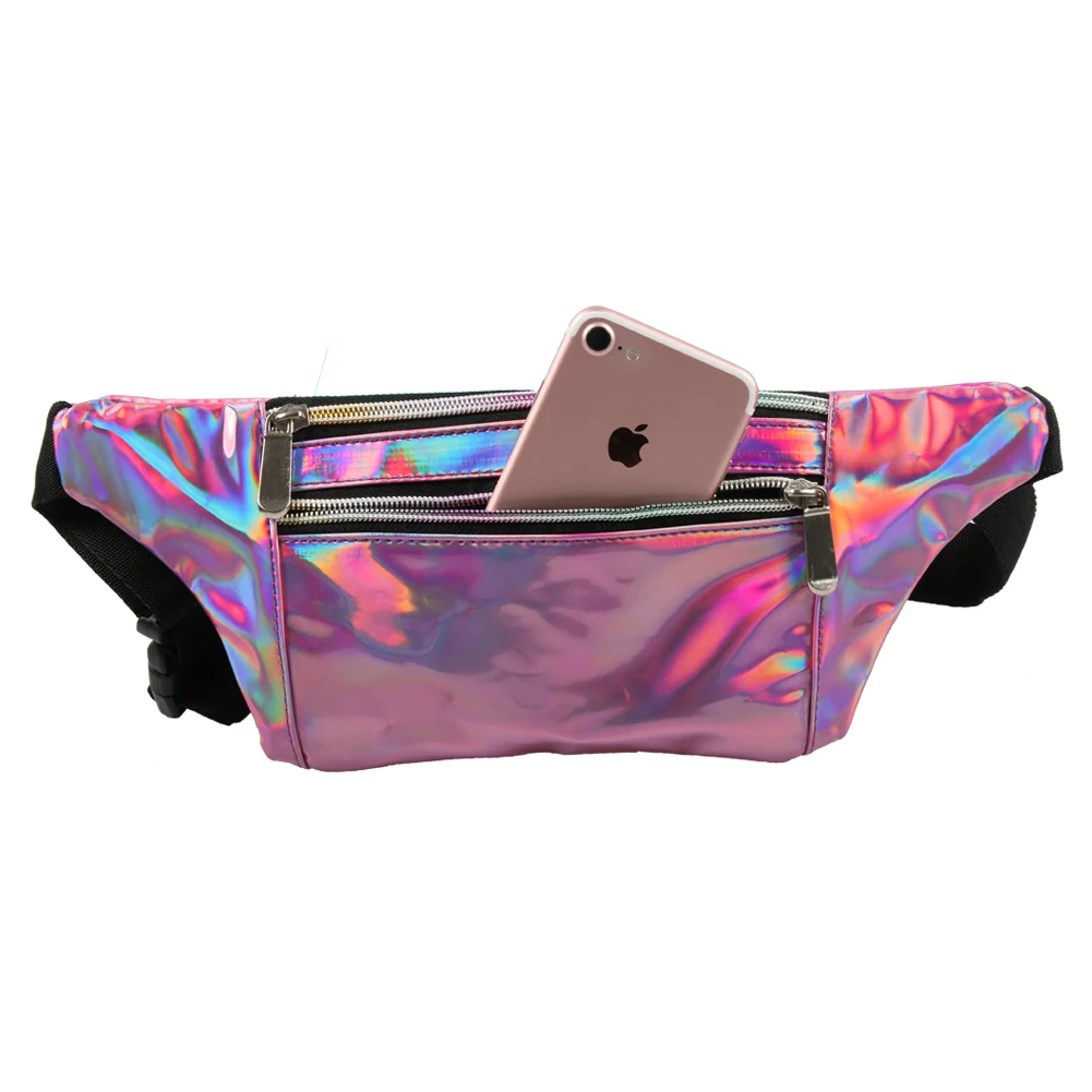 

Factory Directly Nurse Hologram Fanny Pack Leather Womens Hiking Waist Bag, Gold, green, red, rose gold, black, silver, etc