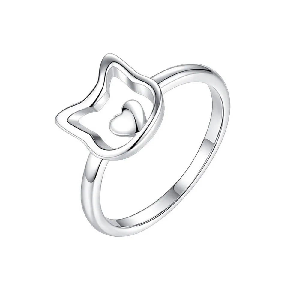 

Authentic 100% 925 Sterling Silver Lovely Cat Ring Animal Jewelry for Women Wedding Finger Ring Silver Jewelry Gift