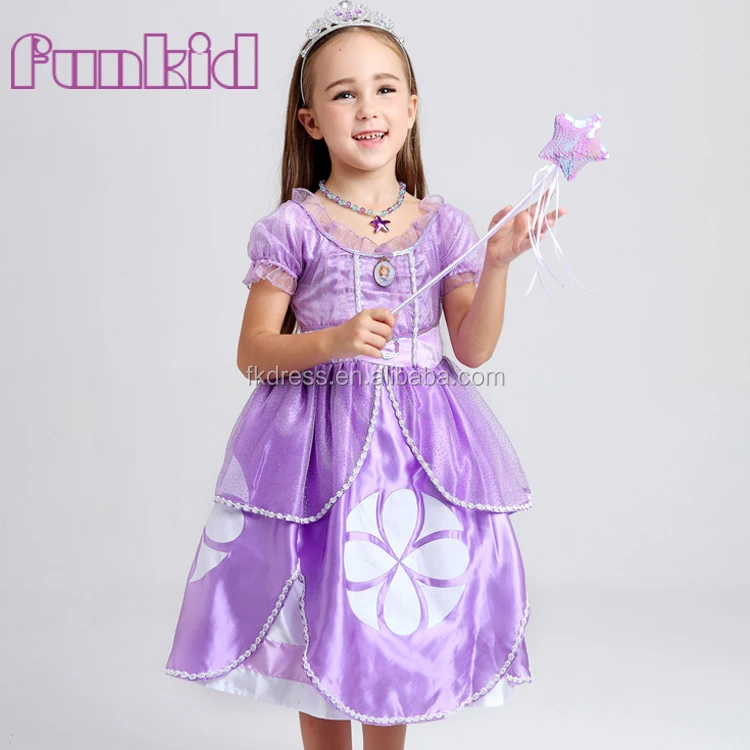 

Wholesale purple fashion sofia the first princess costume dress for girls, Purple as per the pic