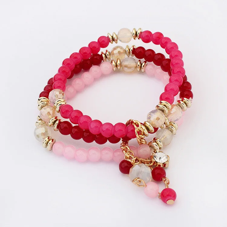 

China Bead Manufacturers Boho Bead Stone Charm Bracelet Beaded Stretch Bracelet