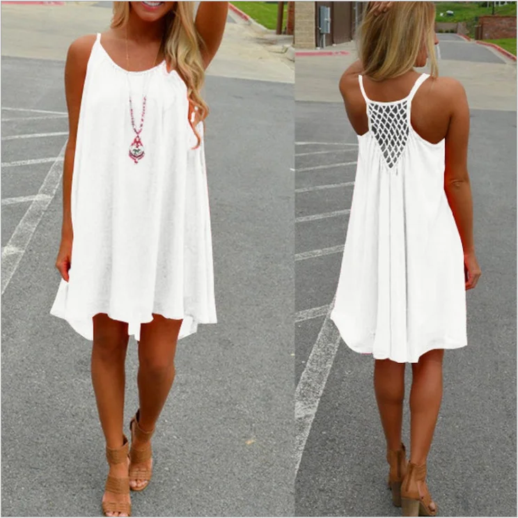 

LD01 explosion of large size women dress mesh Halter Chiffon Casual Dresses