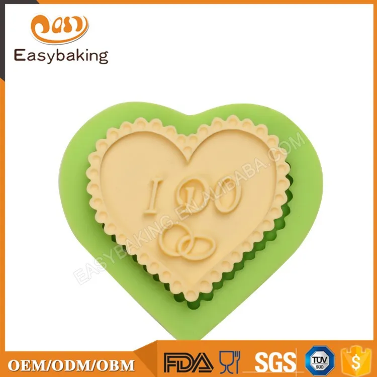 ES-1510 I DO Love heart Silicone Molds for Fondant Cake Decorating