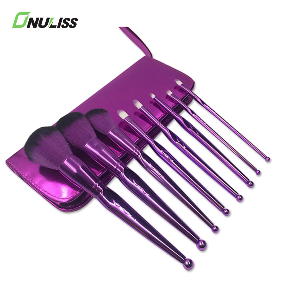 

Low MOQ Brushes Makeup Sets Electroplated Handle Makeup Brush Set