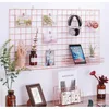 Rose Gold Wall Grid Panel for Photo Hanging Display Wall Decoration Organizer Wall Storage Display Grid