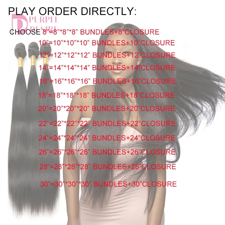 

3bundles straight hair with a closure Brazilian Human hair extension bundles, Wholesale 100% Brazilian Virgin Human Hair