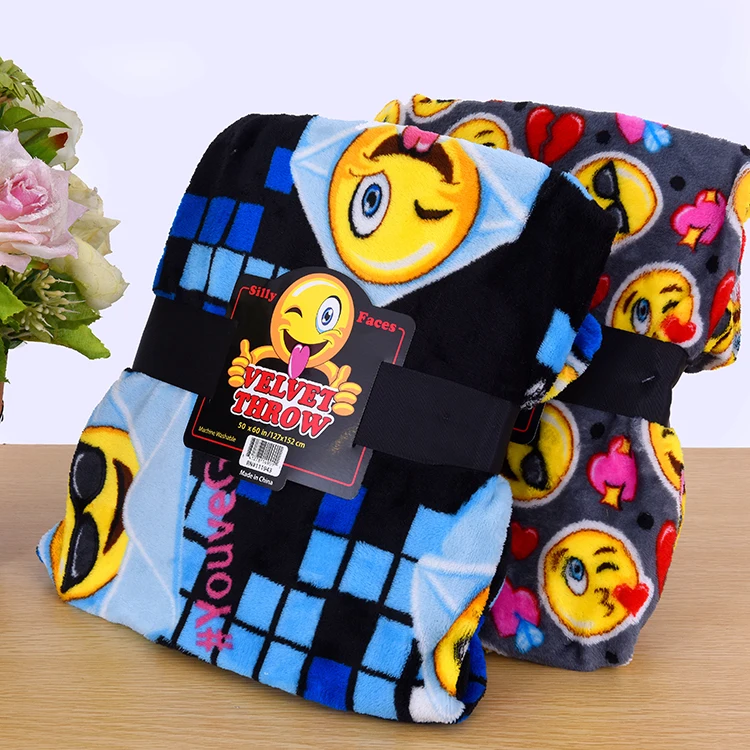 Funny Comfortable Custom Design Emoticon Blanket Emoji Cute Baby Blanket Buy Baby Blanket,Cute