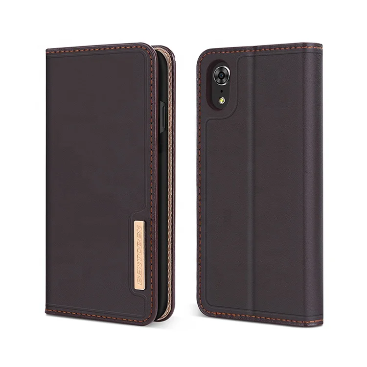 

BENTOBEN High Quality Multifunctional Genuine Leather Wallet Magnetic Phone Case for iPhone xs Max XR, Dark brown