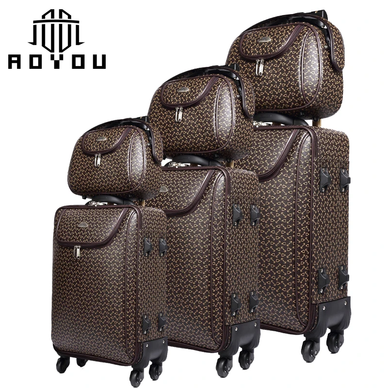 

2pcs 20 24inch business pu leather luggage sets men suitcases with bag, Black,red,brown,coffee