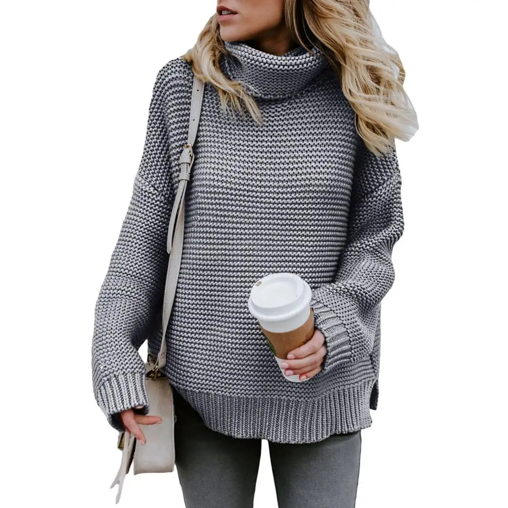 

Wholesale Autumn Winter Knit Women Pullover Sweaters Long Sleeves Turtleneck Women Sweater, N/a