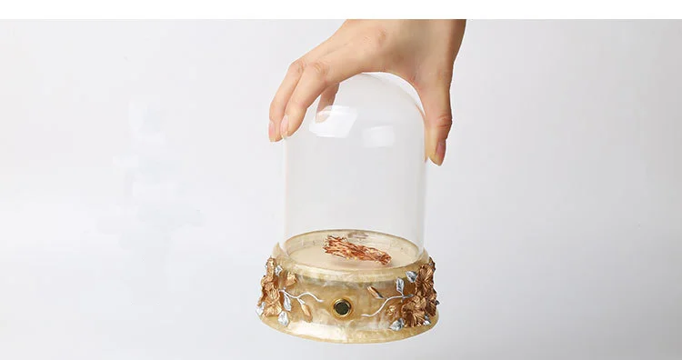 Handmade Heat Resistant-Borosilicate Glass Dome With Music Box Bluetooth Speaker