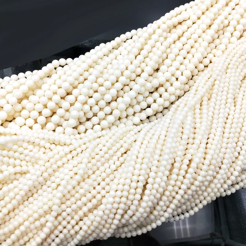 

natural white sea bamboo coral beads 4mm 5mm 6mm 7mm 8mm 9mm round beads 15.5" Inch Strand coral bead supplier