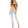 OEM Women Short Sleeve Semi-Sheer Sequin Tops
