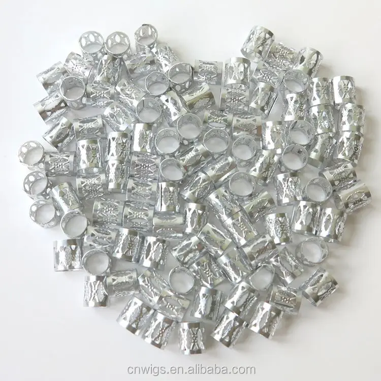 

XUCHANG HARMONY 2000 Pieces Silver Hair Dreadlocks Beads It Is for Synthetic Hair Extensions Simple Plastic Bag Aluminum