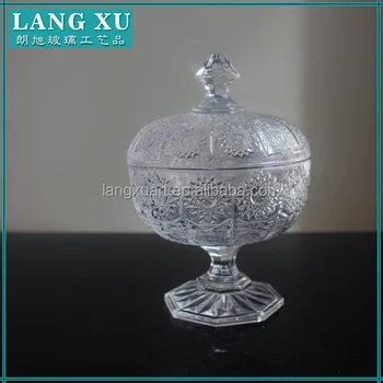 Crystal Container Candy Jar With Lid Small Decorative Glass Jars