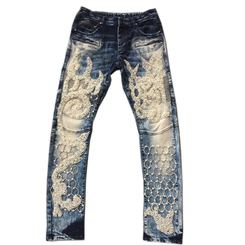 Royal Wolf Custom Rock Revival Jeans Diamond Cut Jeans Clothing
