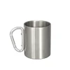 Travel Mug With Handle 300ml Carabiner Hook Stainless Steel Outdoor Picnic Camping Mug