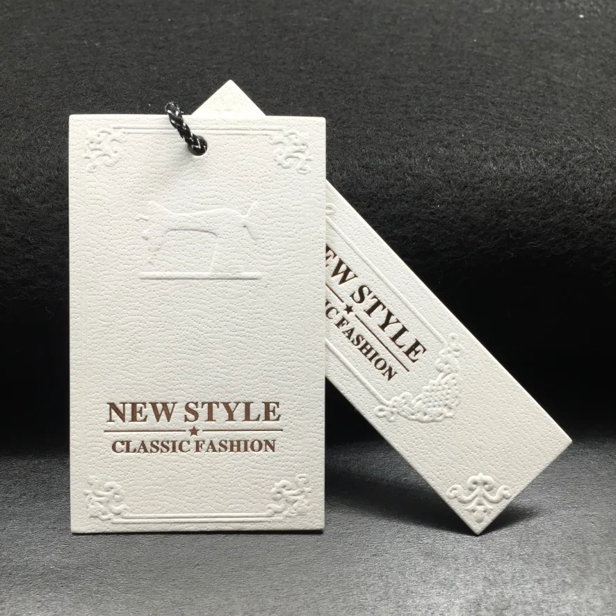 

Factory price custom embossed hang tag gold foil garment tag with own logo, Customized color