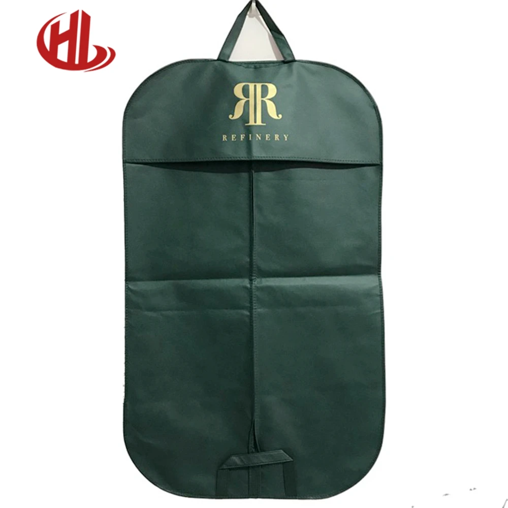 

Recycle nonwoven men garment packaging bag with golden color