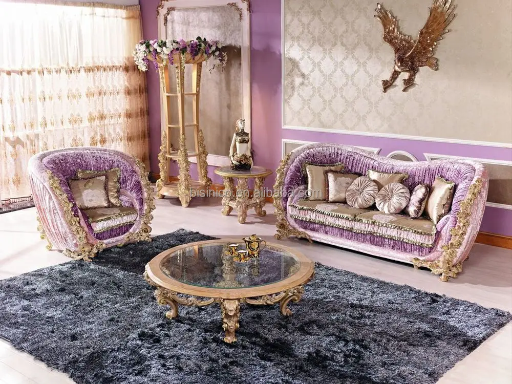 Italiaanse luxe woonkamer meubels/klassieke roos houten snijwerk ... Woonkamer klassiek banken