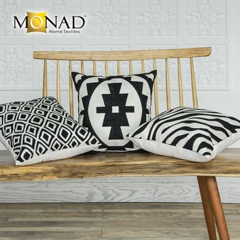 Monad Black And White Living Room Cushions Throw Pillows Covers 24x24 Inch Buy Black And White Throw Pillows Cushion Covers 24x24 Inch Living Room