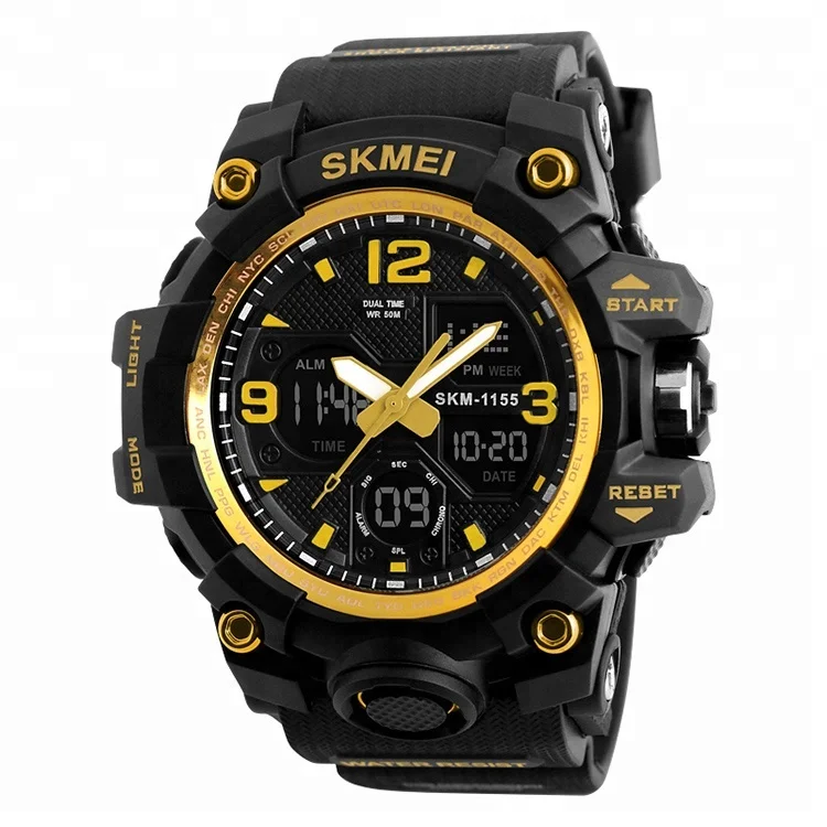 

Original brand Skmei 1155B most popular outdoor dual time mens sport watch analog digital watches for men