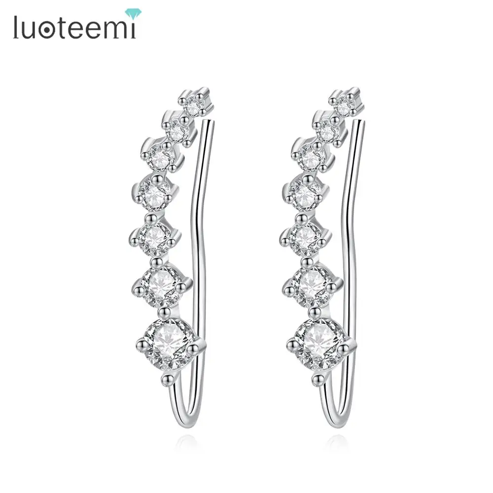 LUOTEEMI Hip Hop Design Rose Gold Plated Long Ear Jewelry Fashion Wholesale Cheap Hangle Earring