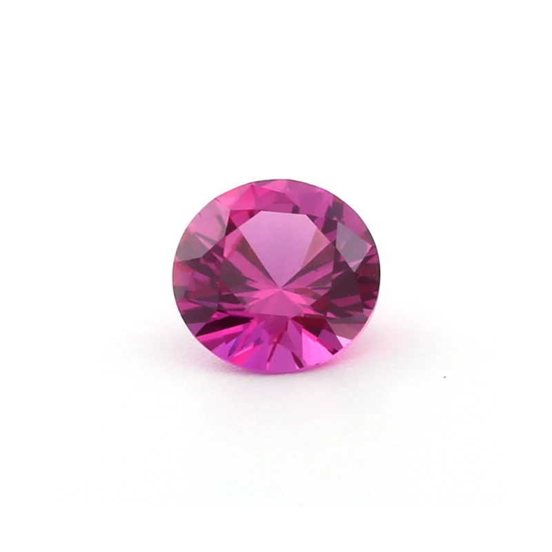 

Thriving Gems wholesale artificial ruby corundum stone round cut synthetic red ruby 3# corundum