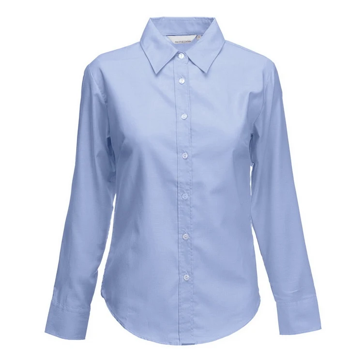 Light Blue Comfortable Long Sleeve Women Ladies Uniform Shirts - Buy ...