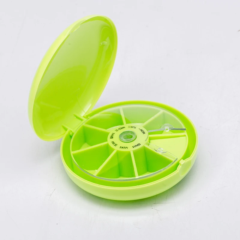Folding Round Shape Child Proof Pill Box Case 7 Days Buy Pill Box 7