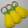 Personalized Leather Pineapple Keychain