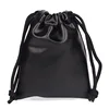 Custom Drawstring Bag Black Small Jewelry Pu Leather Pouch with Customized Logo