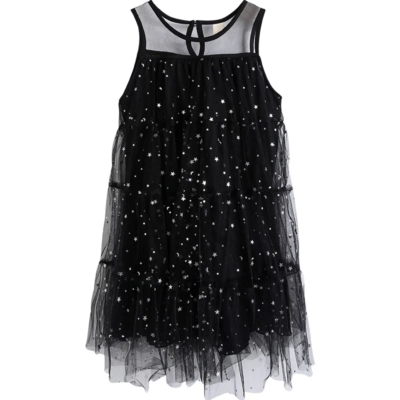 

2019 summer children sleeveless dress kids girls star dots ruffled frock smocked tutu dress for kids dress girls