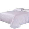 2018 Luxury 300T Bed Sheet 100% Cotton Satin Stripe for Hotel Use