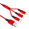 Applicable data line nylon one drag three Android fast charge Type-C phone triple charge line