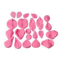 

22PCS Flowers Fondant Mold Chocolate Gum Paste Mold Cake Decorating Tools Baking Silicone Leaf Mold