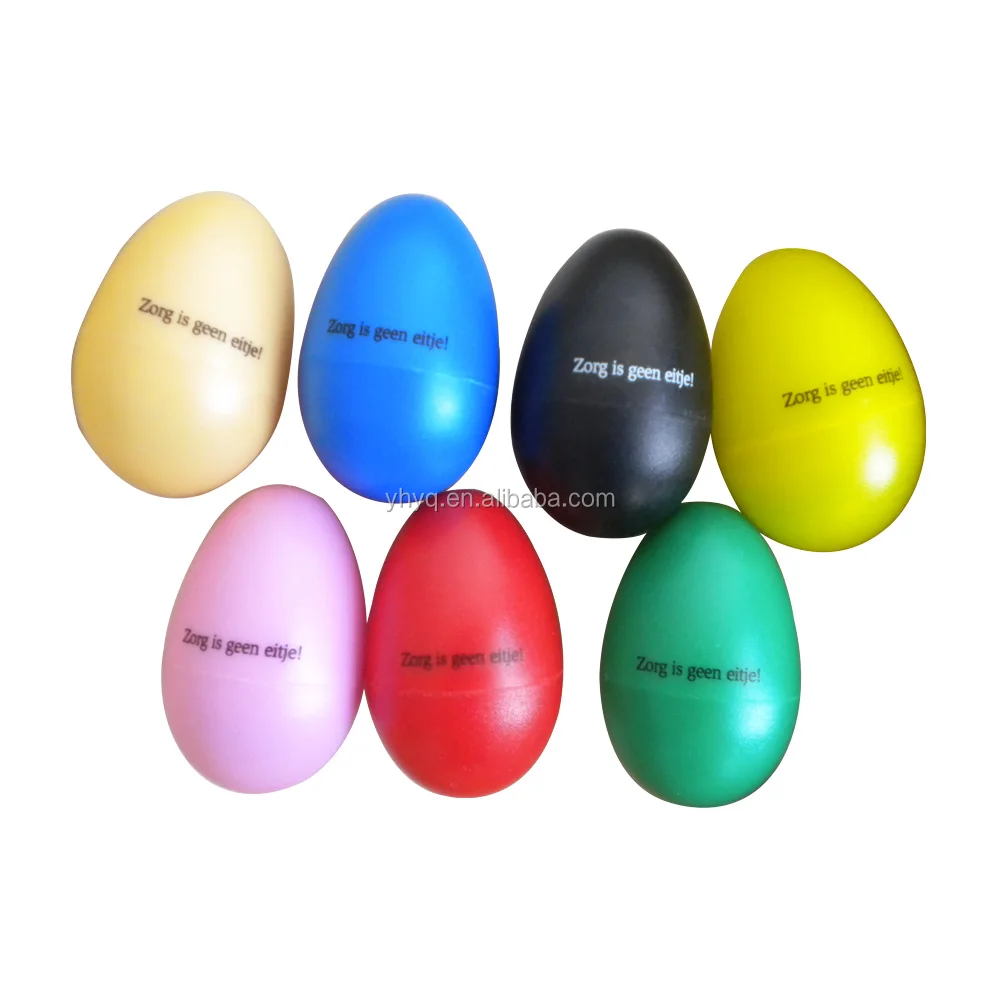 

musical instrument plastic egg shakers with customer logo OEM egg shaker, Pantone color is welcome