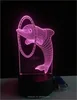 Creative LED flashing night light 3D LED dolphin acrylic illusion lamp